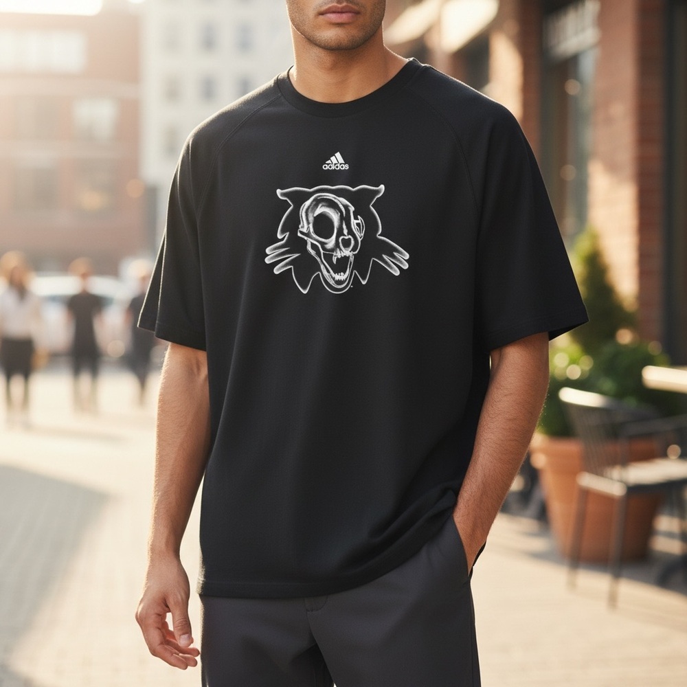 Adidas Ohio University Bobcats Black Xray Cat Graphic Tee